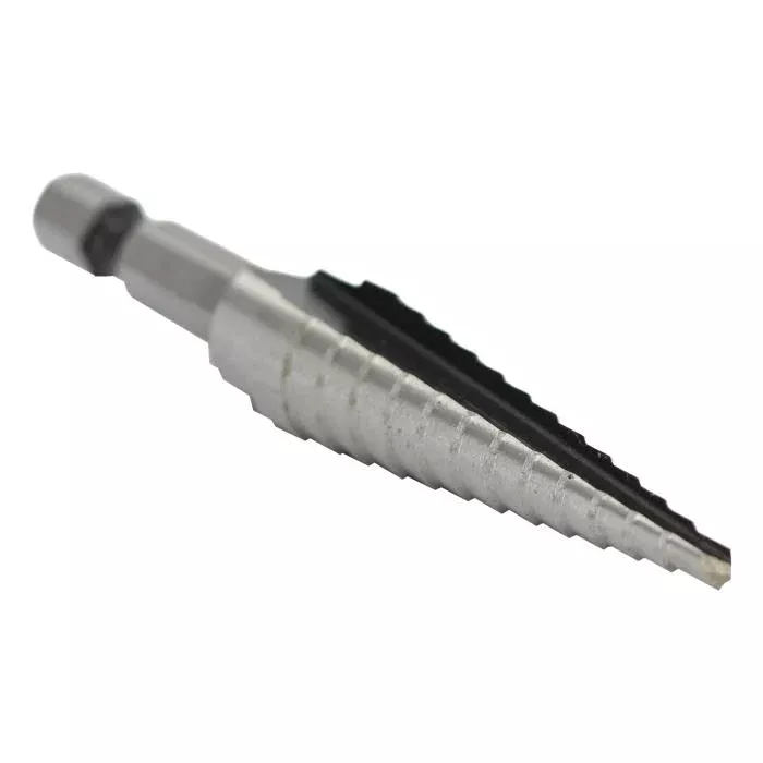 #1 HSS Quick Change Hex Shank Step Drill Bit (1/8"- 1/2 by 1/32")