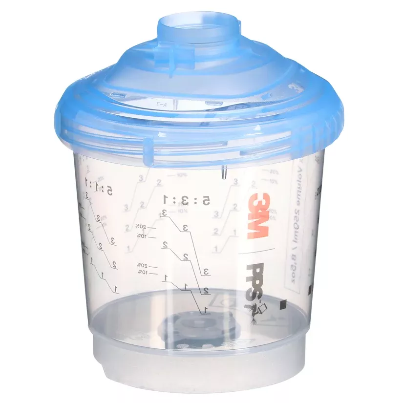 3M 26261 Mini Vented Spray Cups Kit - 8.5 fl oz cups, 50 cups, 50 lids, 32 sealing plugs