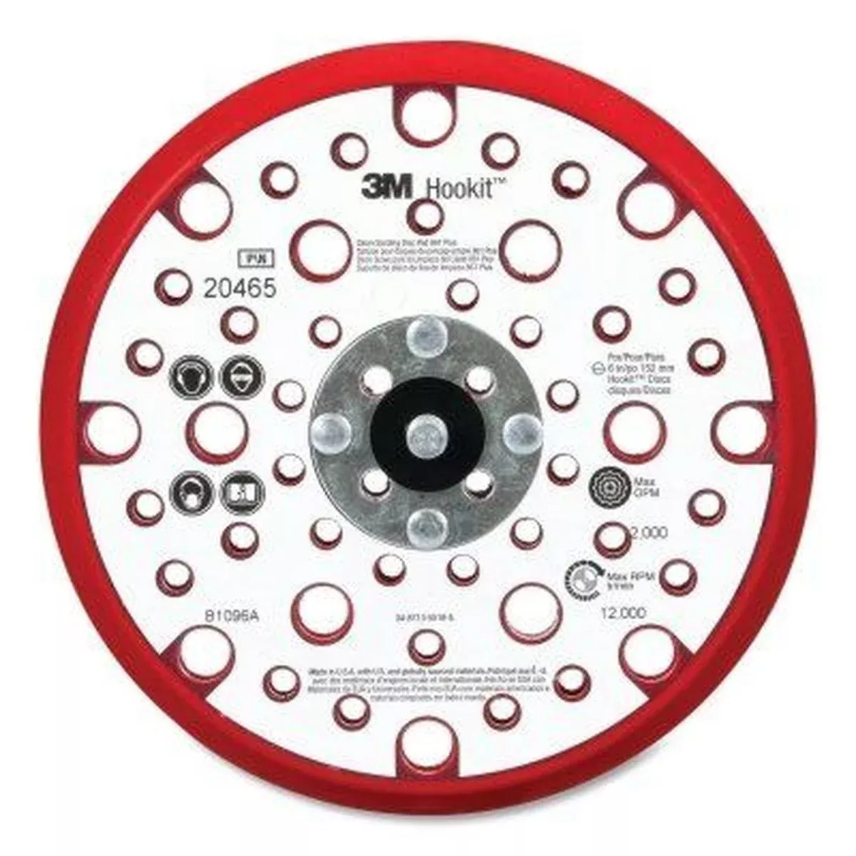 3M 30160 Hookit Low Profile Disc Back-up Pad 6 in Red Foam 10 per case