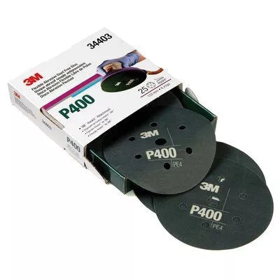 3M 34403 Hookit Flexible Dust-Free Abrasive Disc - 6 in, P400 Gray, Medium Grade