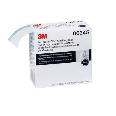 3M 6345 Perforated Trim Masking Tape, 2 in x 10.94 yd, 5 mm Band, Blue