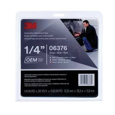 3M 6376 Automotive Attachment Tape 20 yd x 1/4 in 0.76 mm Gray