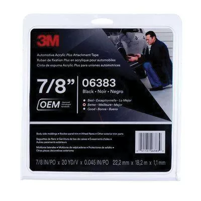 3M 6383 Acrylic Plus Attachment Tape - 20 yd x 7/8 in Black