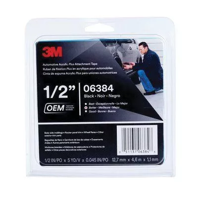 3M 6384 Automotive Attachment Tape - 5 yd x 1/2 in Black