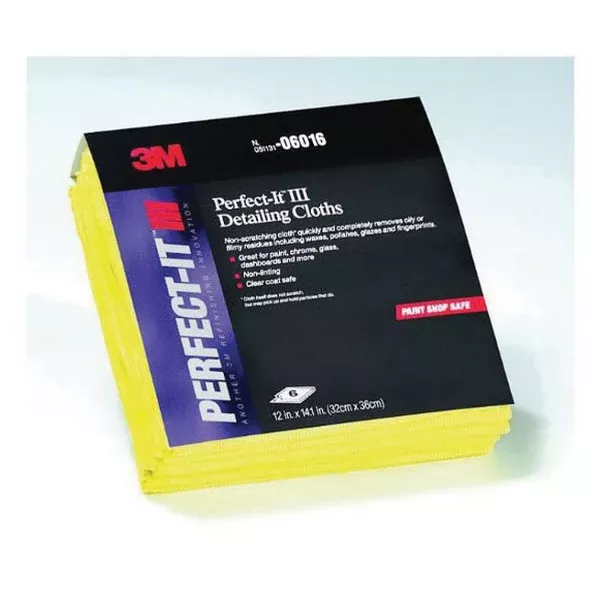 3M Perfect-It Detailing Cloth 6016 12 x 14 in Yellow Microfiber