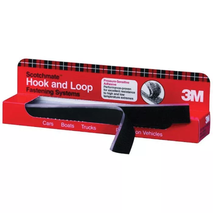 3M Scotchmate Hook and Loop Fastening System 6480 1 × 12 in Black Nylon Strip