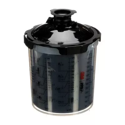 3M Standard Spray Cup System UV Kit 650 mL Black - Includes 50 Black Lids, 50 Black Liners, Hard