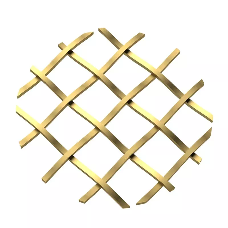 .5″ Straight Flat Diamond Decorative Grille – Satin Brass, 36″ W x 48″ L Sheet