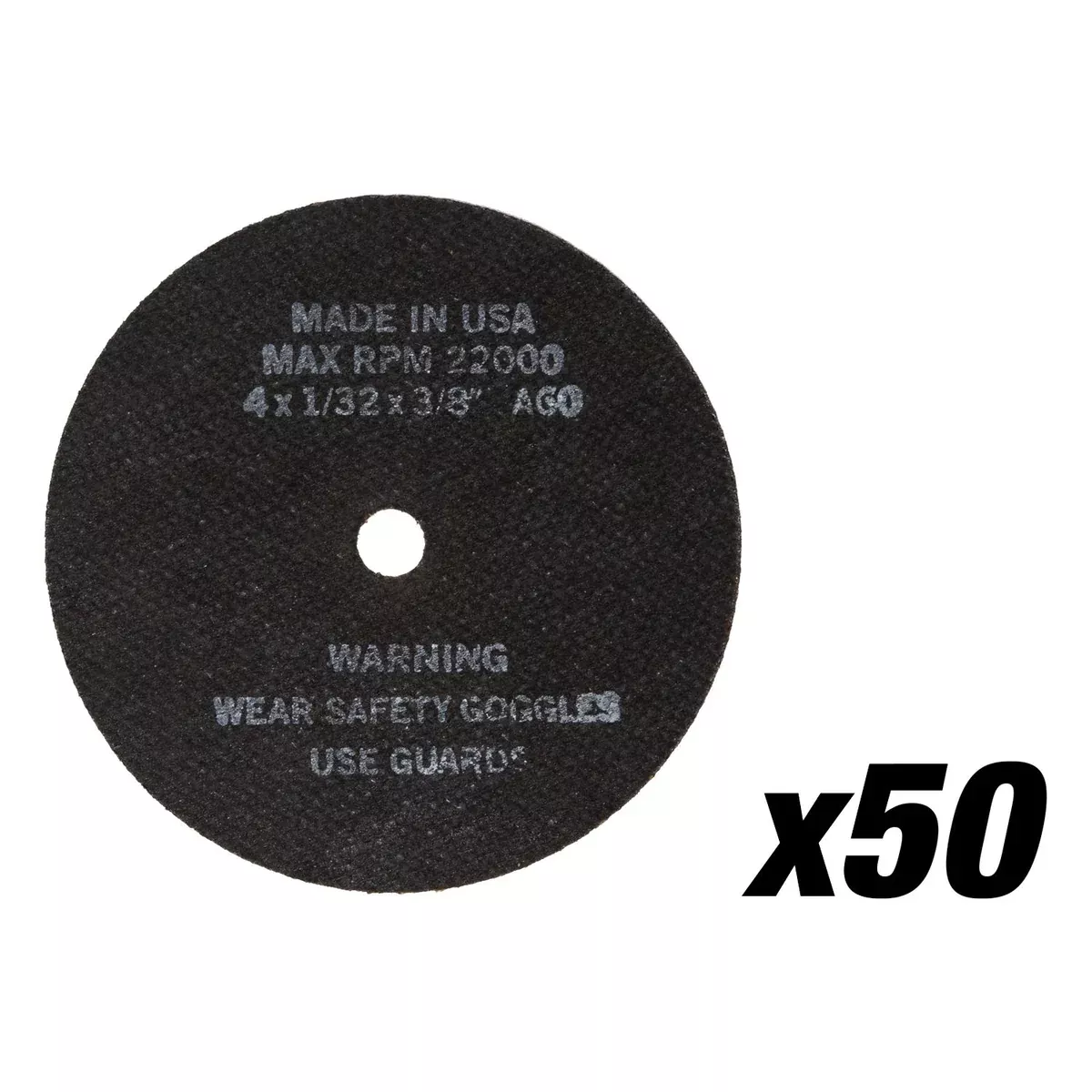 AES Industries 4" Cut-Off Wheels, 4" x 1/32" x 3/8", 50 per Box