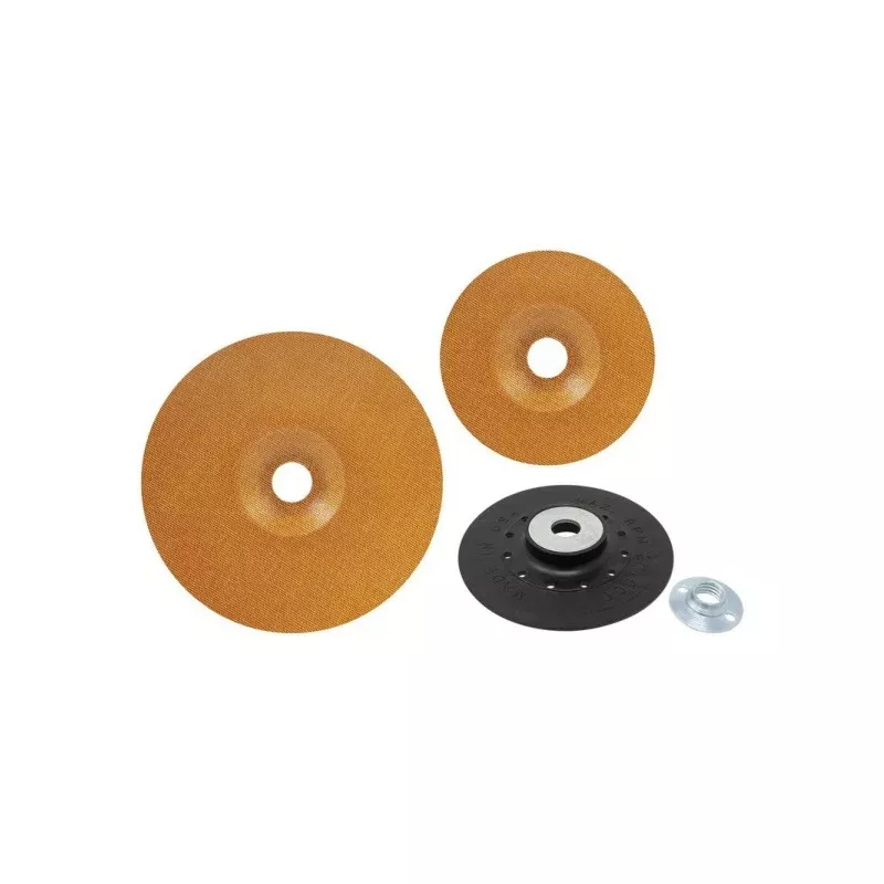 AES Industries Backing Plate Set 51806, includes 5 in Quick-Change Pad and 5 in & 7 in Phenolic