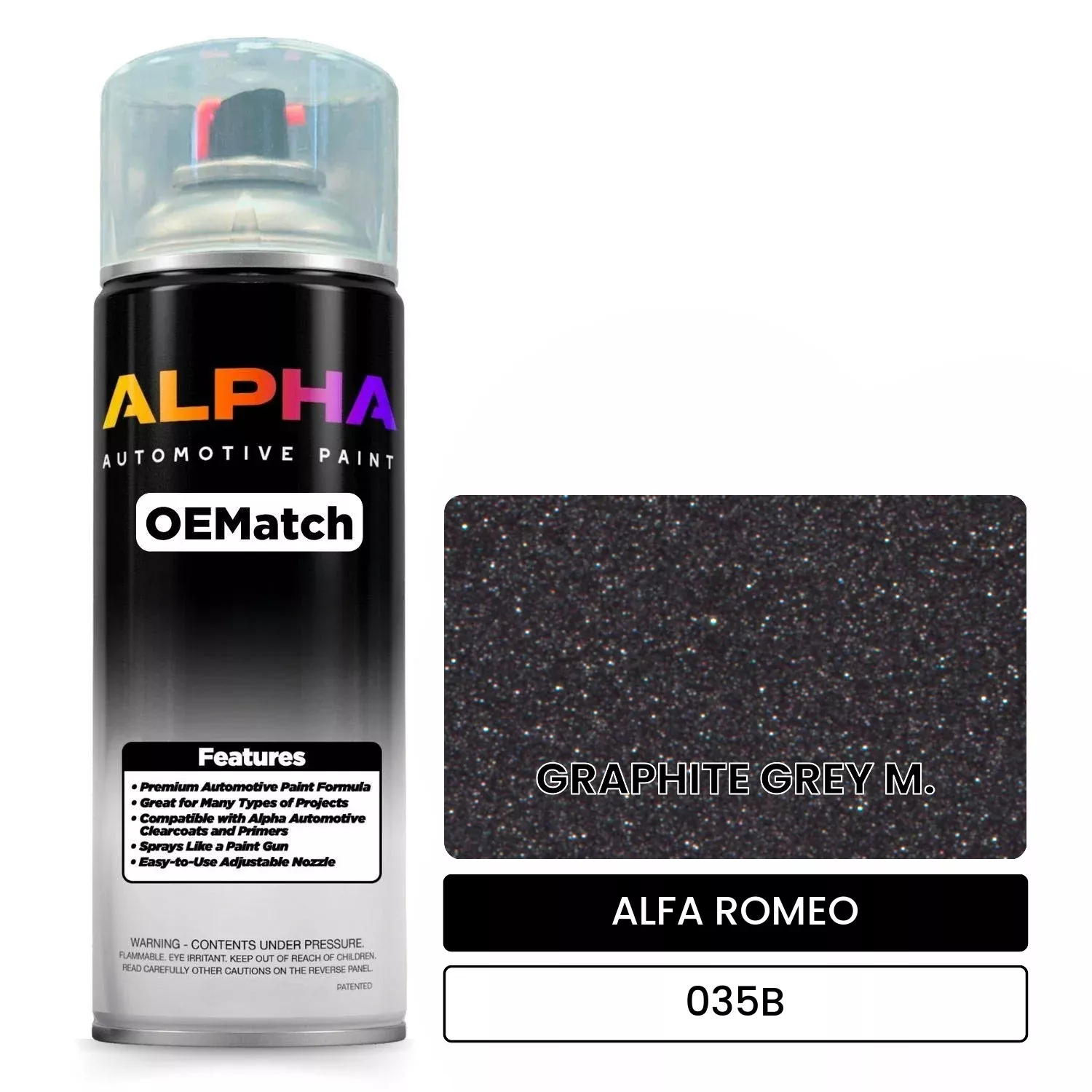 ALFA ROMEO GRAPHITE GREY M. 035B | OEMatch Automotive Spraycan