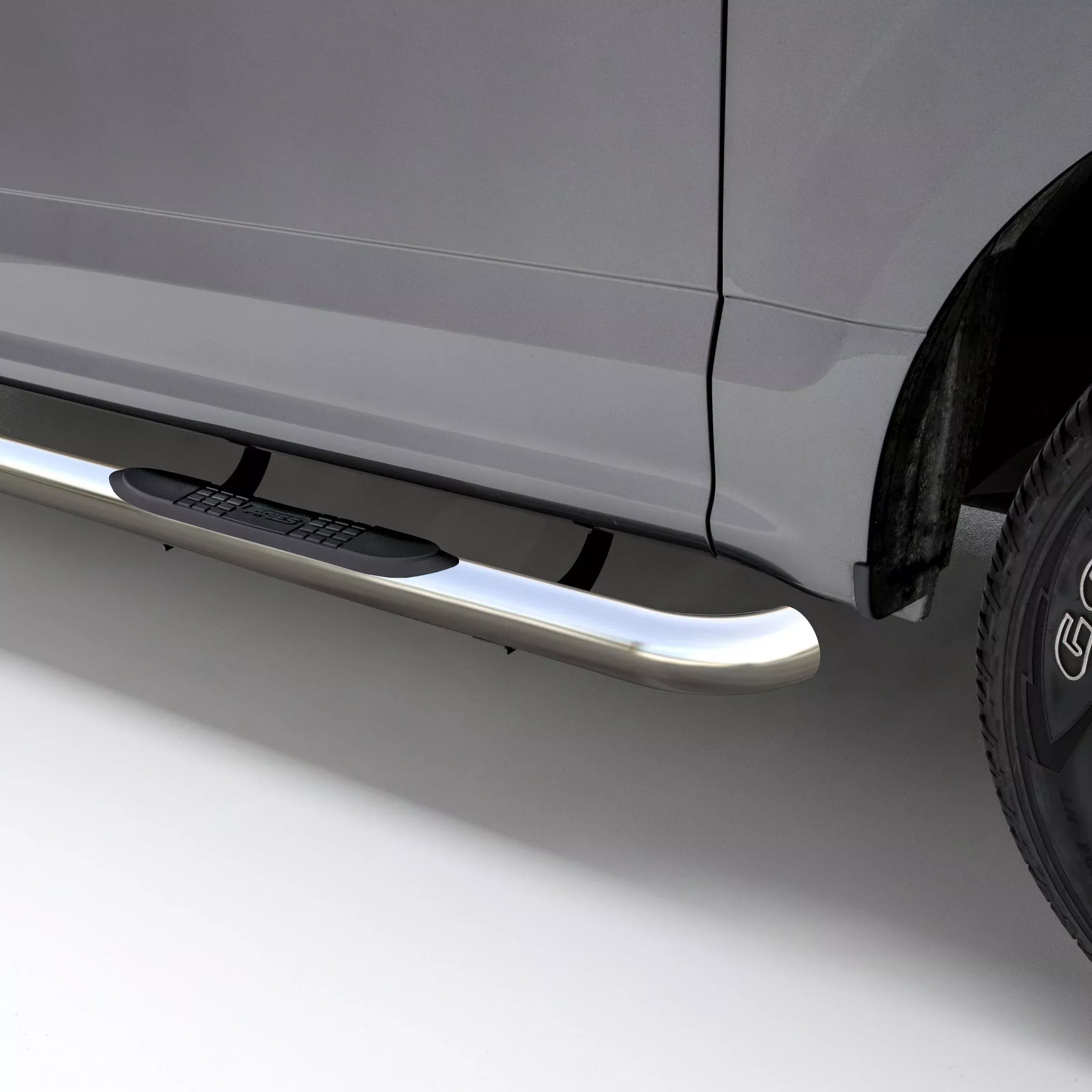 ARIES 204018-2 3" Round Polished Stainless Side Bars, Select Blazer FS, Tahoe, Yukon, C, K