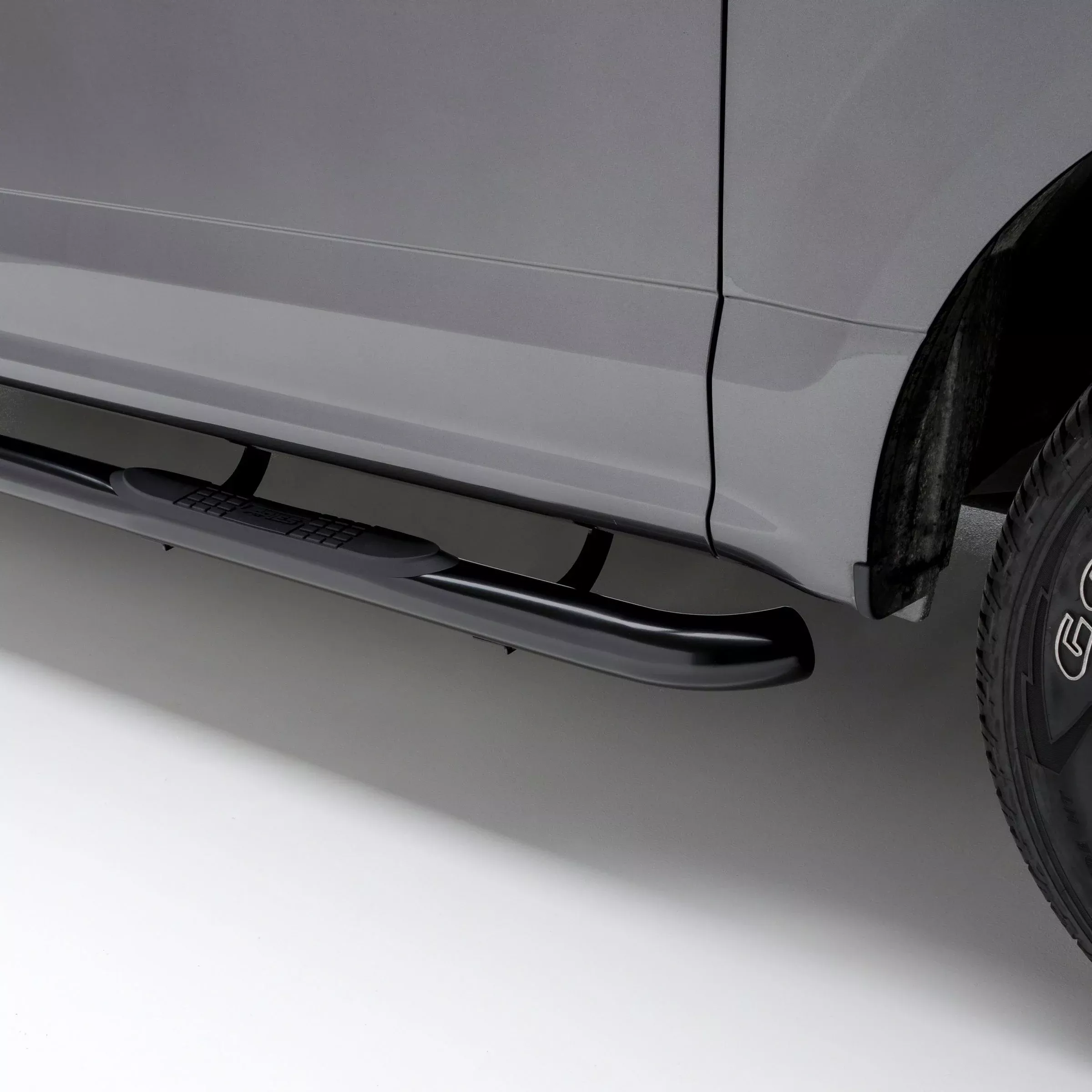 ARIES 204045 3" Round Black Steel Side Bars, Select Silverado, Sierra 1500, 2500, 3500 HD