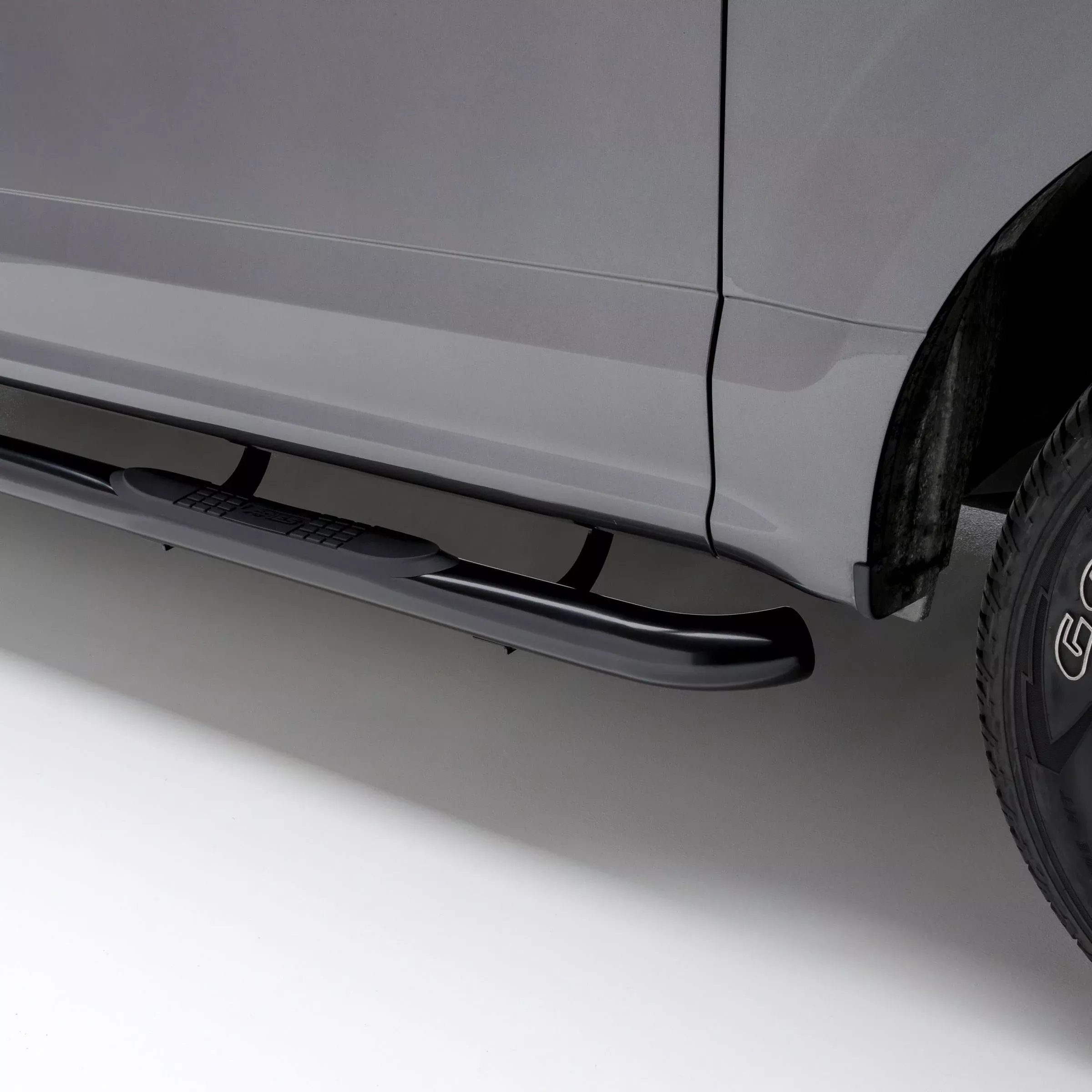 ARIES 204048 3" Round Black Steel Side Bars, Select Silverado, Sierra 1500, 2500, 3500