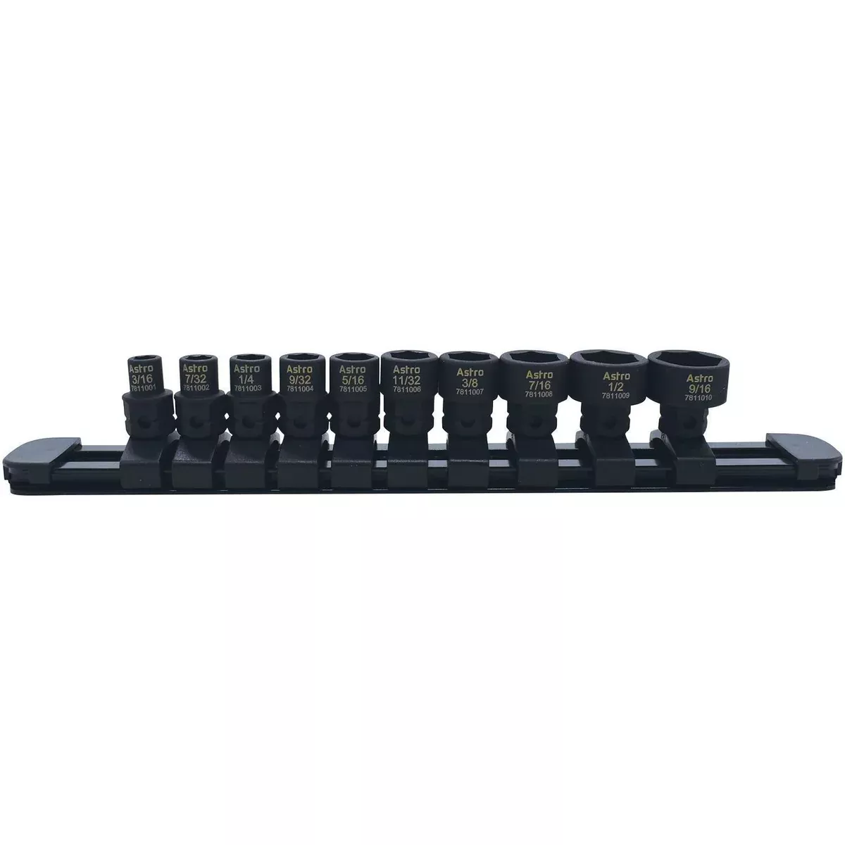 Astro Pneumatic 10-Piece 1/4? Drive Low Profile Nano Impact Sockets — SAE