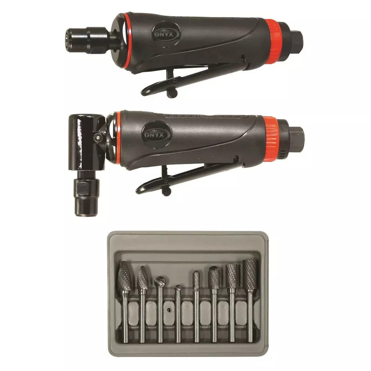 Astro Pneumatic 219 ONYX Die Grinder Kit 3‑Piece, 1/4 in Lever Handle, 3 cfm, Lever