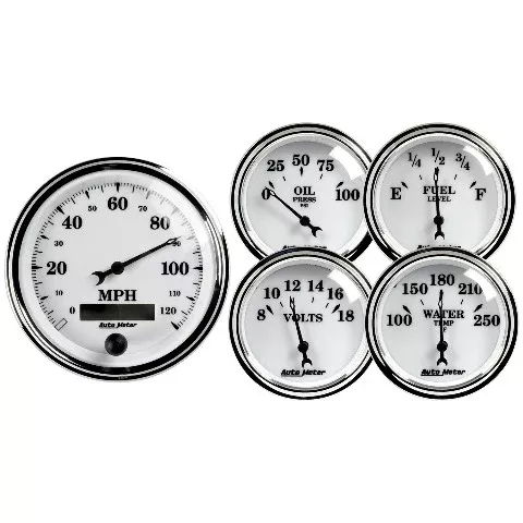 AutoMeter Products 1200 Old Tyme White II Street Rod Kit