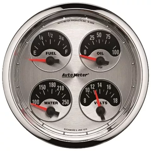 AutoMeter Products 1212 5 Quad (240-33, 100-250, 0-100, 8-18), American Muscle