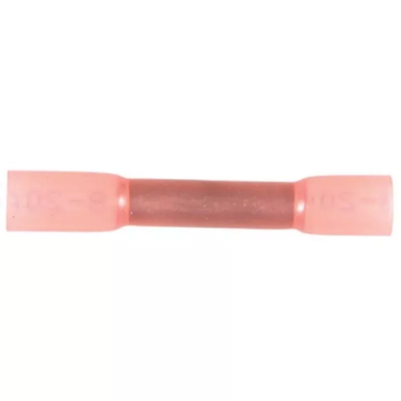 Auveco 13659 Krimp and Seal Insulation Butt Connector, Red Polyolefin, Heat‑Shrink 3:1 Seal for