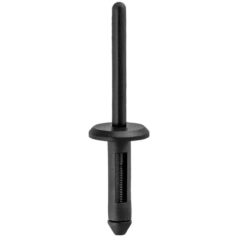 Auveco 13748 Type 1 Rivet, 13/64 in Dia Hole, 25/32 in Length, Black Nylon, Grip Range 1/8‑15/64 in