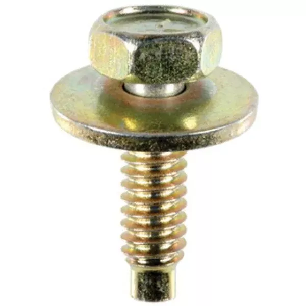 Auveco 17034 Yellow Hex Sems Head Dog Point Body Bolt, ¼-20 TPI Screw, 7/16 in Hex, 7/8 in Length