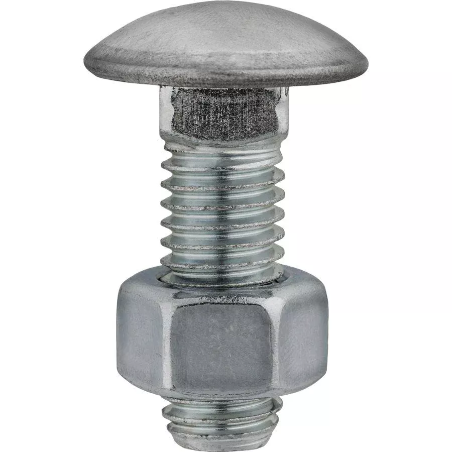Auveco 3099 Round Head Bumper Bolt, Stainless Steel Cap/Zinc, 7/16 in Diameter, 1-1/4 in Length