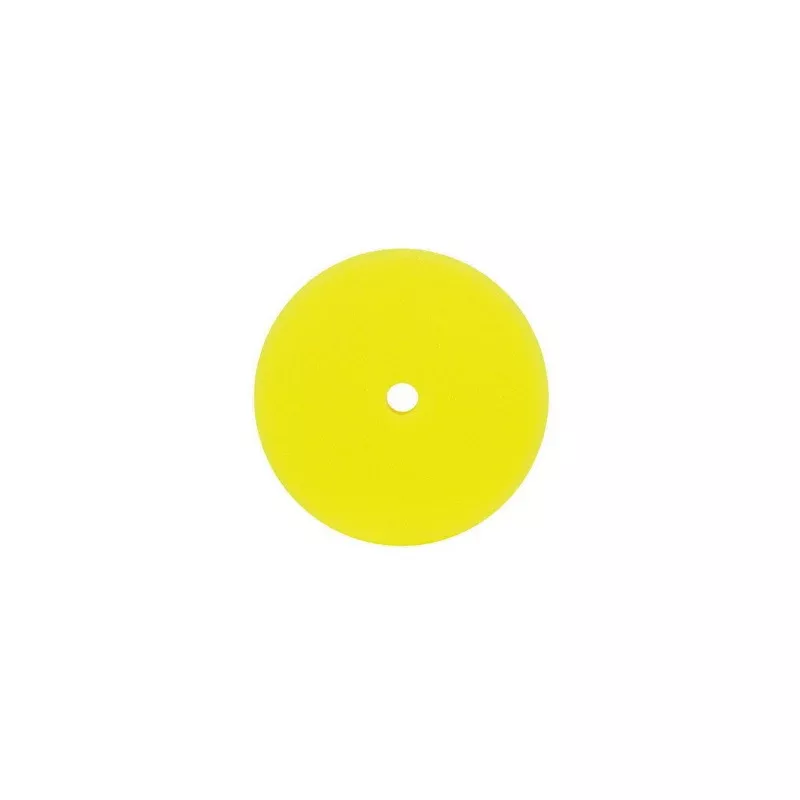 Buff and Shine 3000G 8 in Yellow Grip Pad, 2 in Thick Reticulated Polyester Foam, Hook and Loop