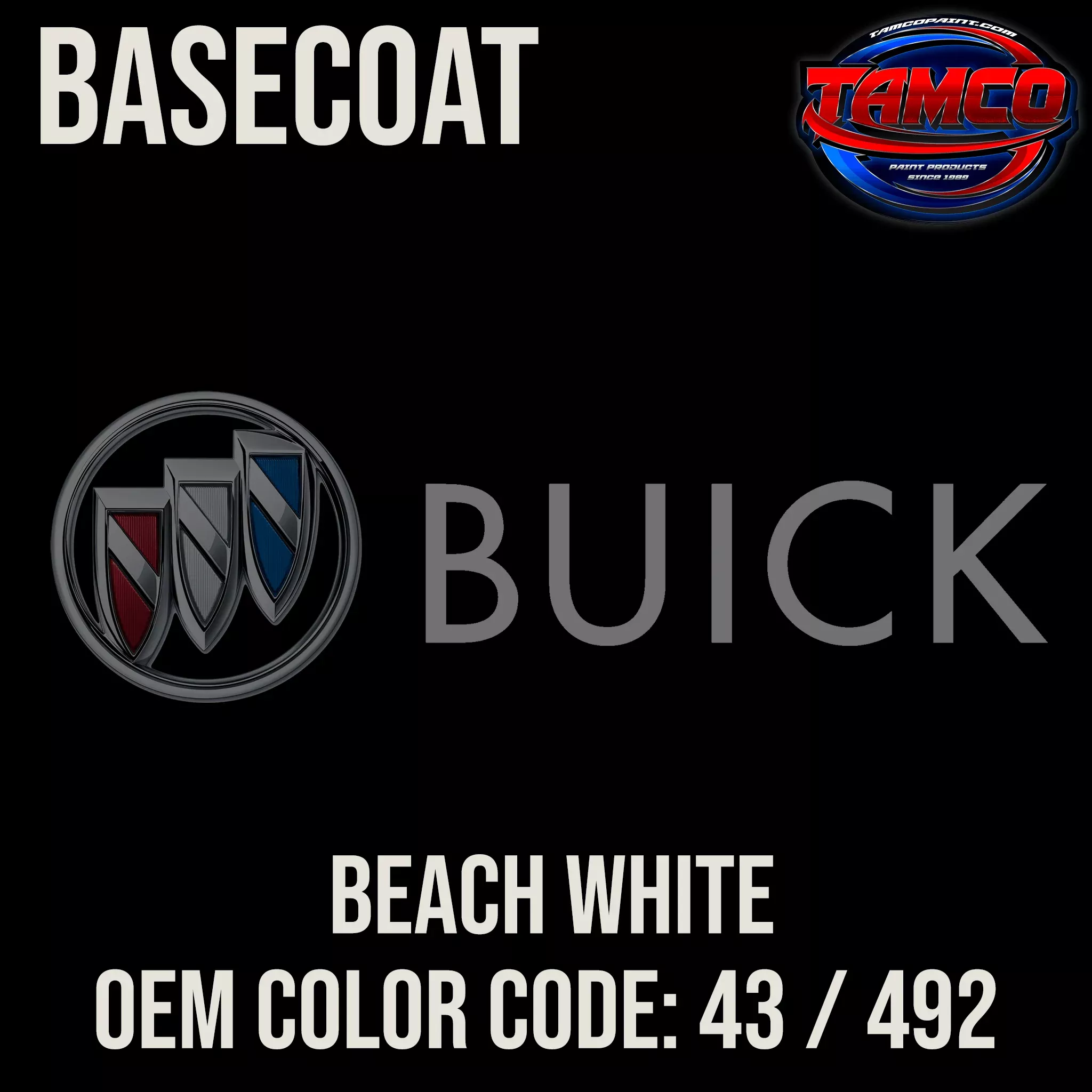 Buick Beach White | 43 / 492 | 1952 | OEM Basecoat