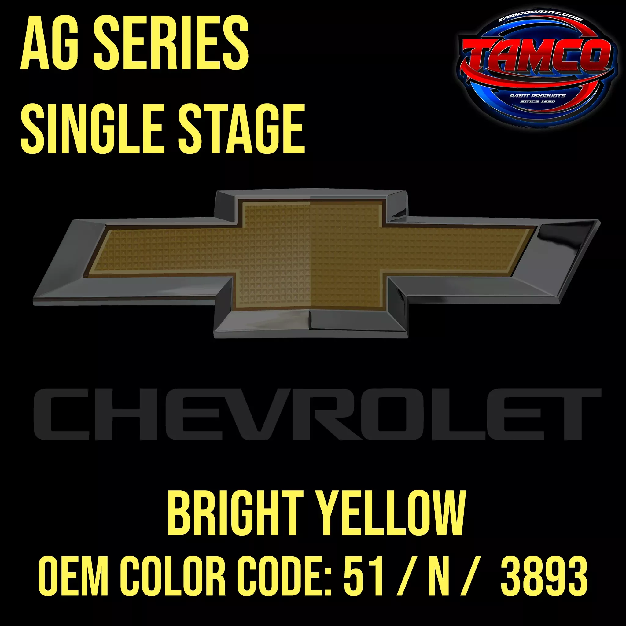 Chevrolet Bright Yellow | 51 / N / 3893 | 1976-1985 | OEM AG Series Single Stage