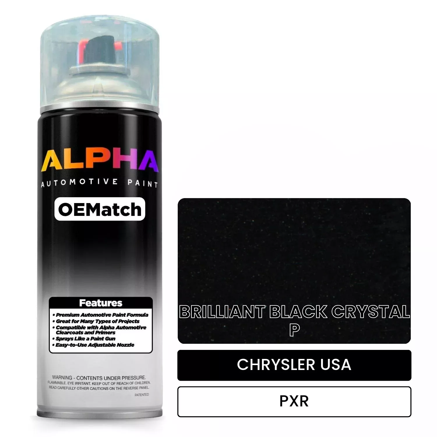 CHRYSLER USA BRILLIANT BLACK CRYSTAL P PXR | OEMatch Automotive Spraycan