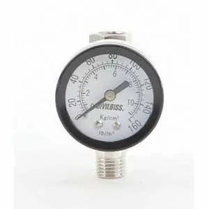 DeVilbiss 180006 High Output Air Adjusting Valve With Gauge, 1/4 In Thread, Mnp