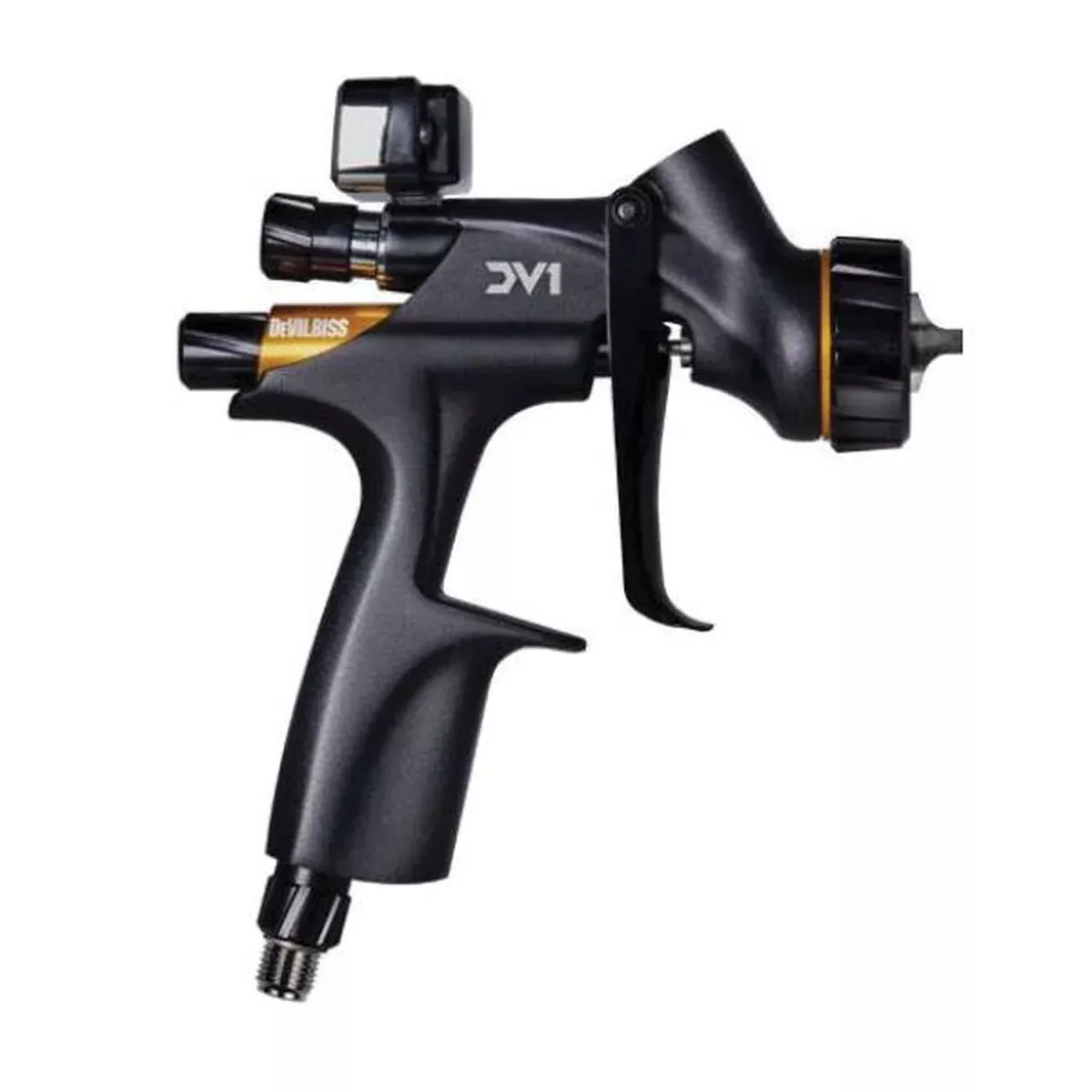 DeVilbiss 704521 DV1 Series HVLP Uncupped Clearcoat Spray Gun with 1.2 mm, 1.3 mm, 1.4 mm Nozzles