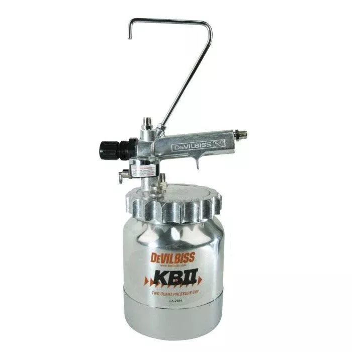 DeVilbiss KB-555 Single Regulation Pressure Cup with 2 qt Tank and five disposable E-Z Liners