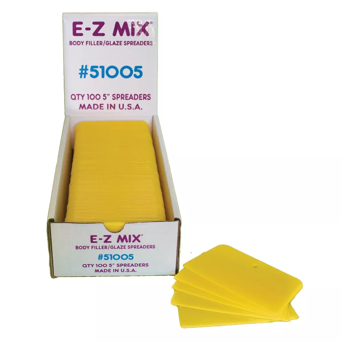E-Z Mix 51005 5 in Yellow Plastic Body Filler/Glaze Spreader