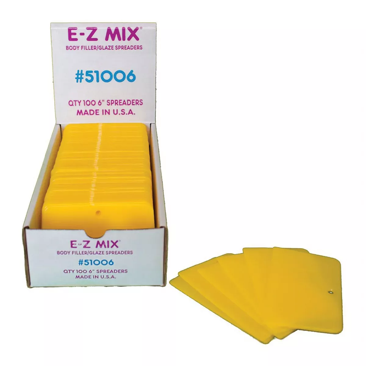 E-Z Mix Body Filler Spreader 51006 6 in Yellow Plastic Flexible
