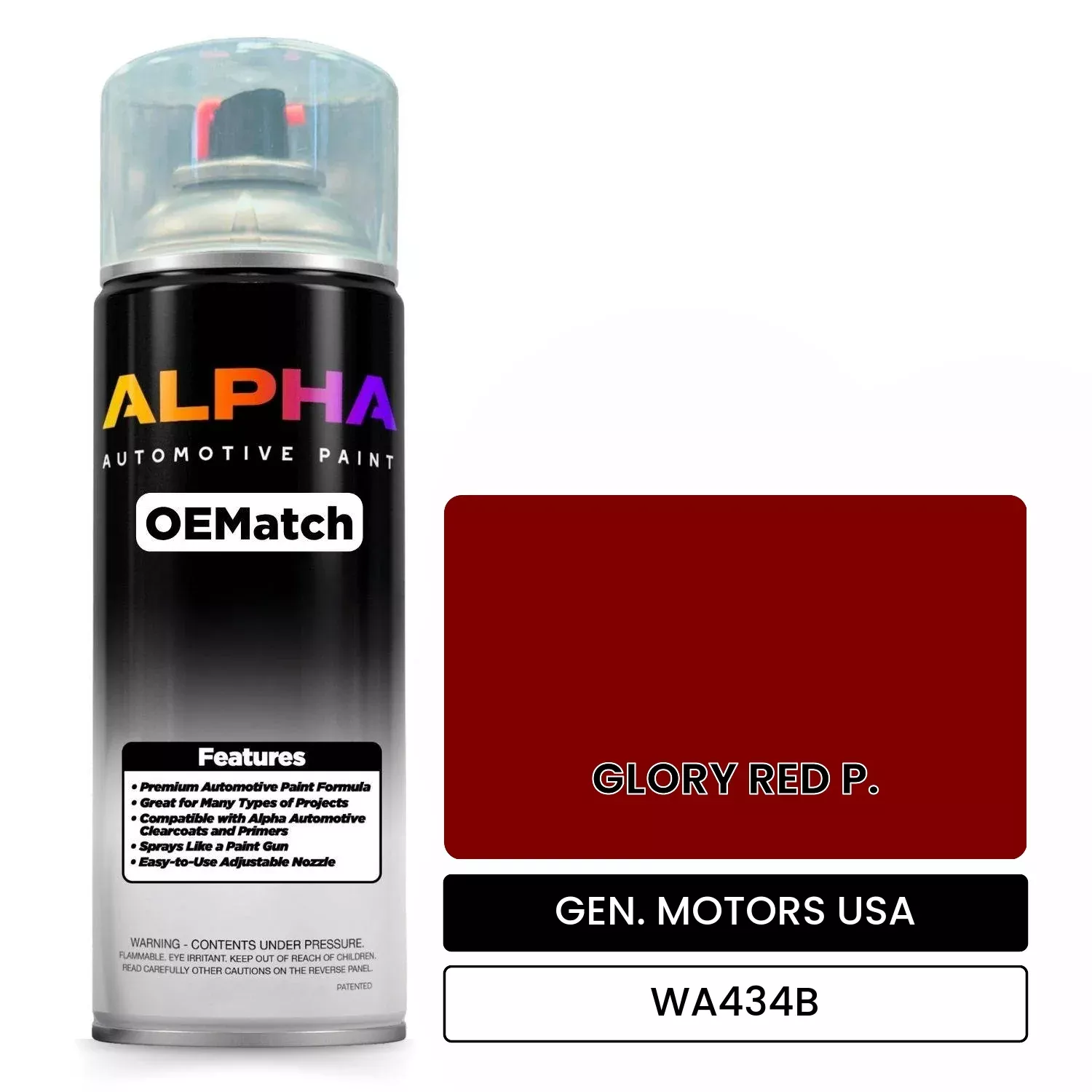 GEN. MOTORS USA GLORY RED P. WA434B | OEMatch Spray Can