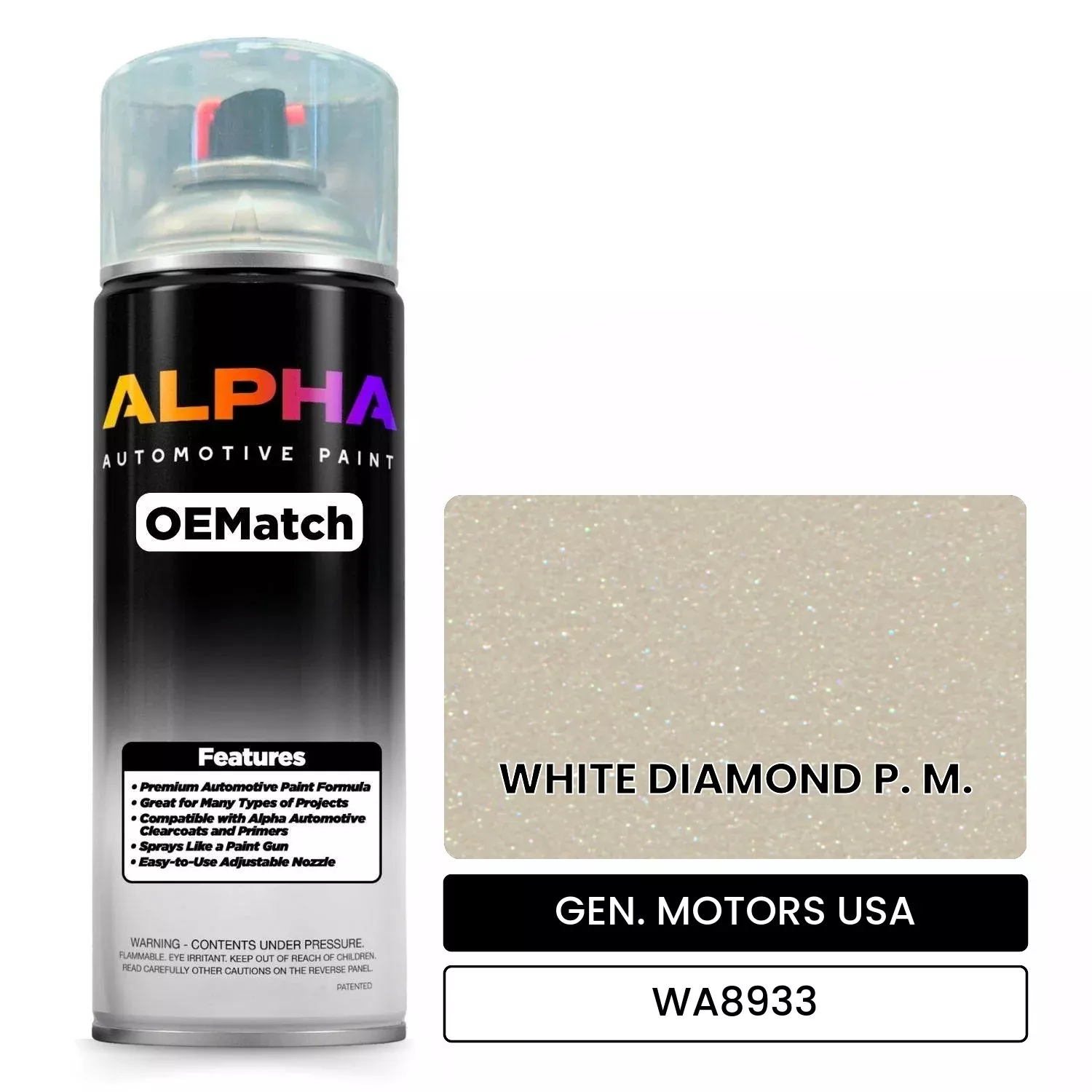 GEN. MOTORS USA WHITE DIAMOND P. M. WA8933 | OEMatch Automotive Spraycan