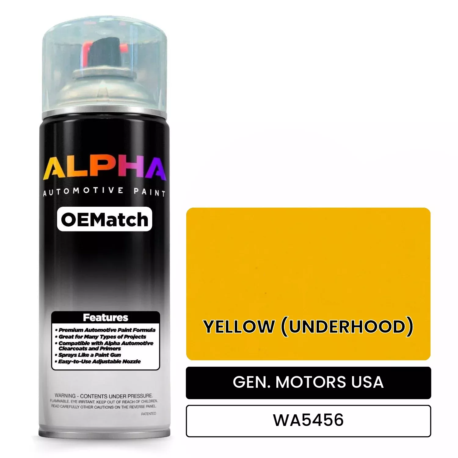 GEN. MOTORS USA YELLOW (UNDERHOOD) WA5456 | OEMatch Automotive Spraycan