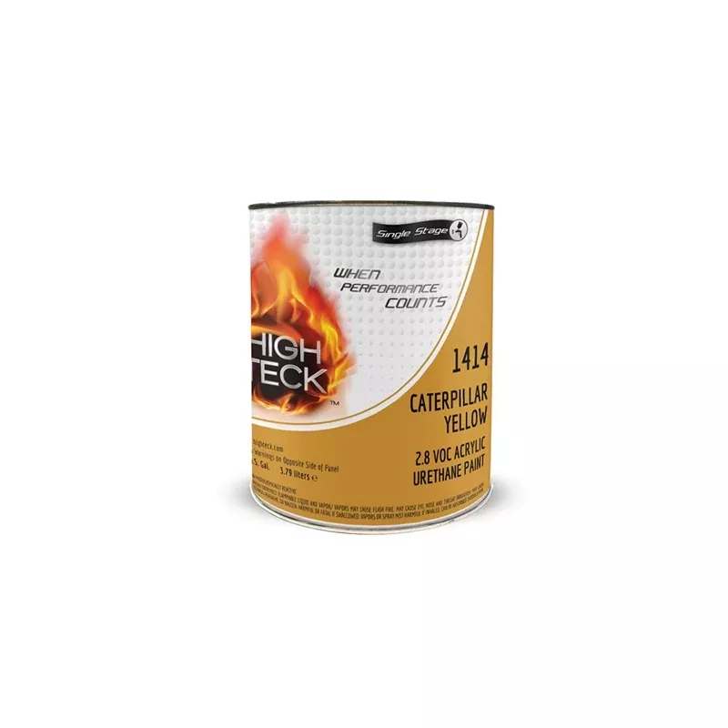 High Teck 1414-1 1 gal Acrylic Urethane Paint - Caterpillar Yellow, 58% Solids