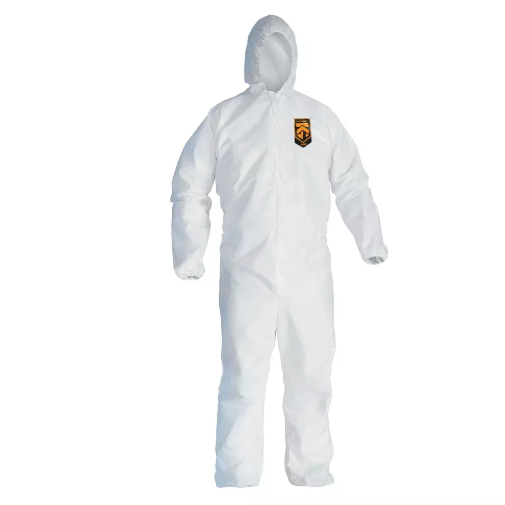 KleenGuard A45 Coverall 41506 XL White Microporous Film Laminate Zipper Front