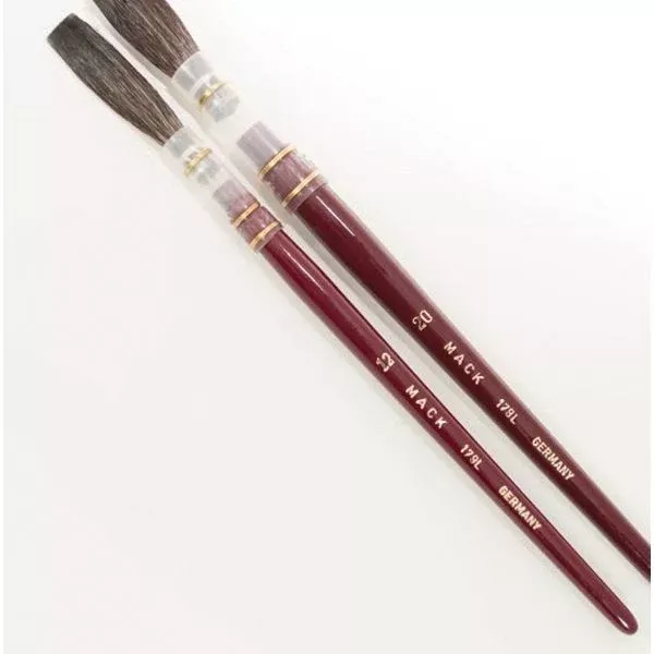 Mack Brushes 179L-10 Kazan Hair Lettering Quill, #10 Brush, 1-3/8 in Brown Wood Handle, Commercial