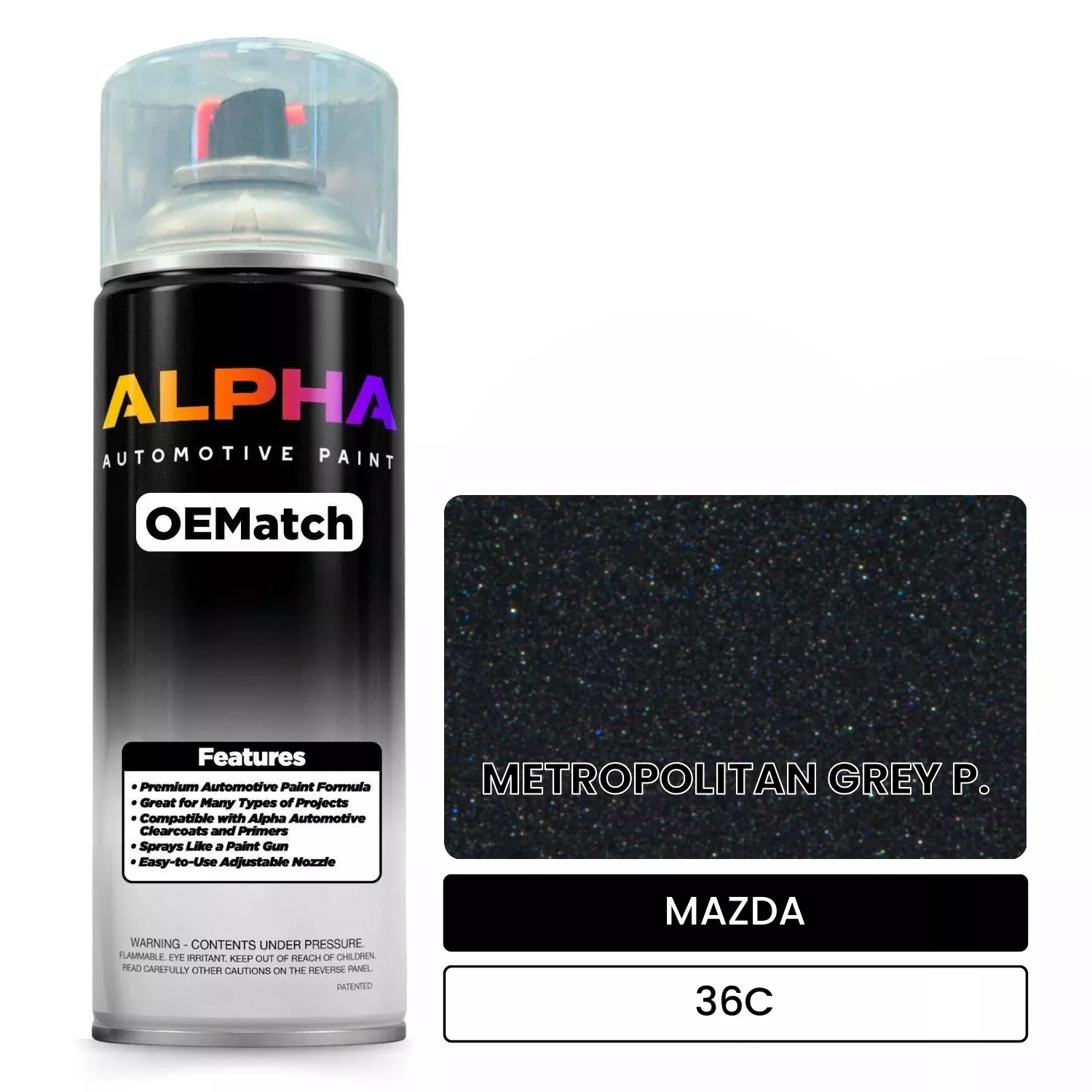 MAZDA METROPOLITAN GREY P. 36C | OEMatch Automotive Spraycan
