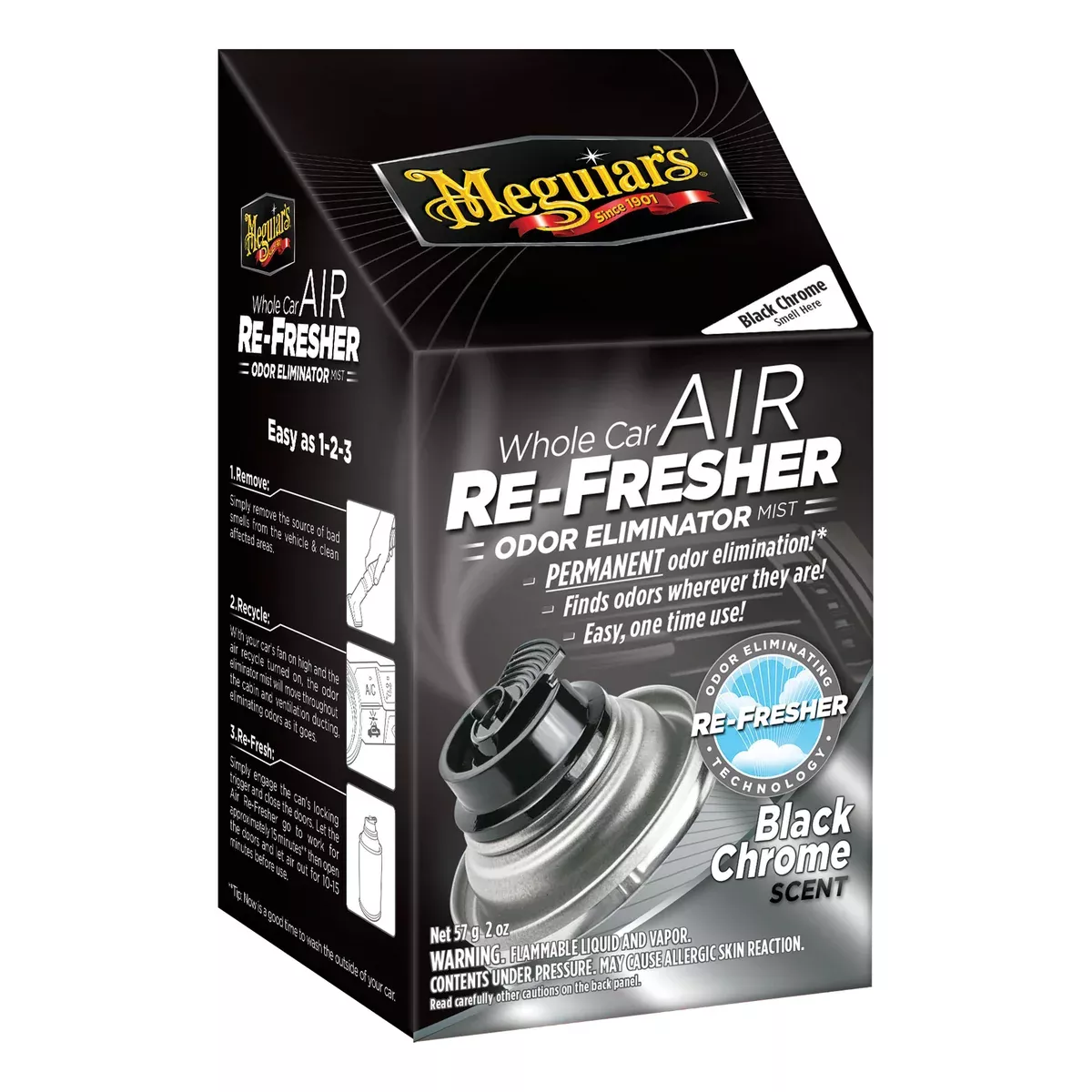 Meguiar's G181302 Whole Car Air Re-Fresher 2 oz Clear Aerosol Can