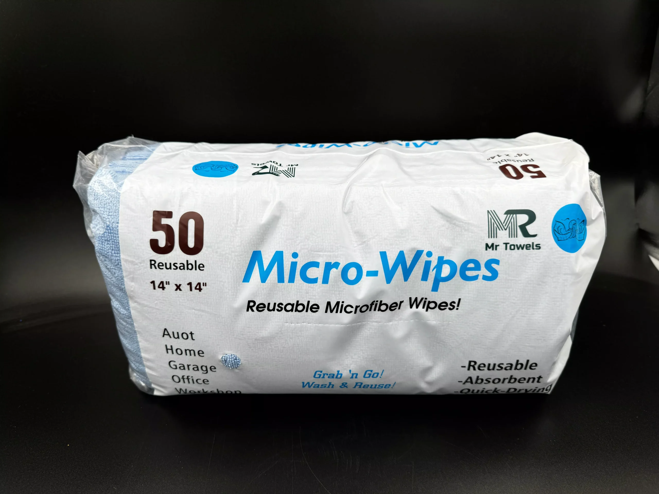 Micro-Wipes Microfiber Towel Edgeless 14x14-50 Count Bag