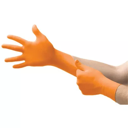 Microflex Blaze N484 General Purpose Disposable Exam Gloves X-Large Orange Nitrile