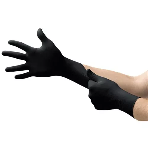 Microflex N645 2X-Large Black Nitrile Disposable Exam Gloves, Textured