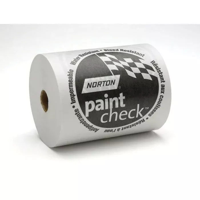 Norton Paint Check Masking Paper 00403 - 12 in Wide x 750 ft Length, White Polycoated Premium Paper