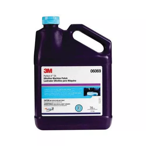 Perfect-It™ 6069 EX Ultrafine Machine Polish - 1 gal Blue Liquid Bottle, Extended Wet Time for