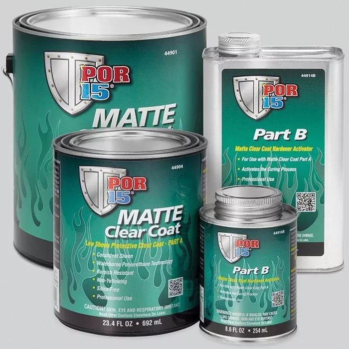 POR-15 Matte Clearcoat 44901 1 gal 2-Component Waterborne Polyurethane Mix 2.4:1 Can