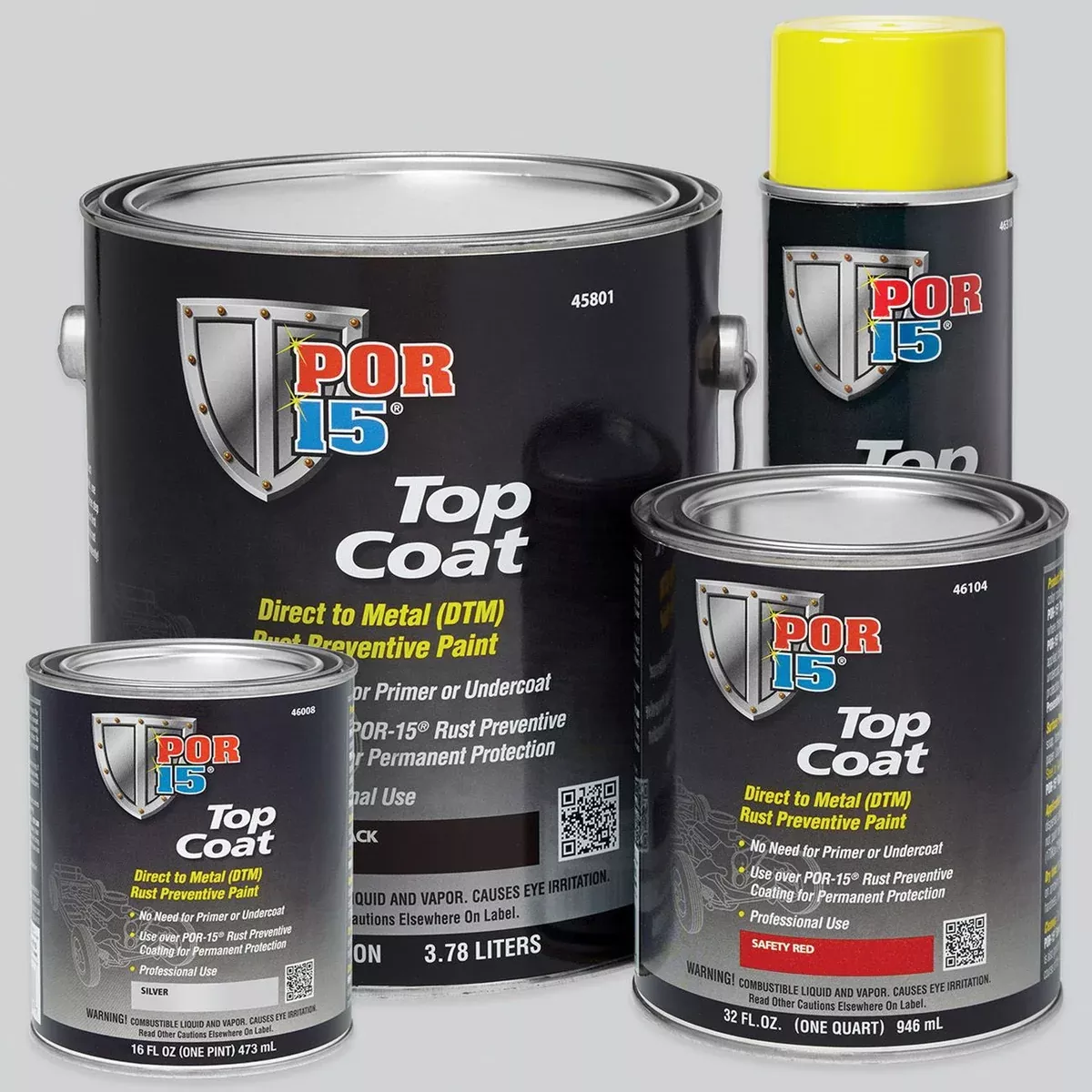 POR-15 Top Coat DTM Paint 46301 1 gal Safety Yellow Liquid Can